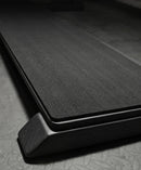 Bottom Base of Blackout Foamy Freestanding Surf Rack showing the all black foam protective layer for the bottom of the surfboards. The color color of the rack is a flat-black.