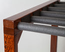 Top part of Finished Grassy Surf Rack shown in a high-gloss finish. The rack is made of a dark wood that is mohogany in color
