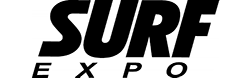 Black Surf Expo Logo shown over a white background.
