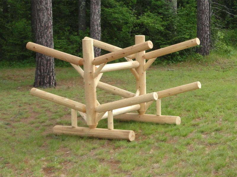 Log Kayak & Canoe Free-standing Rack | Outdoor Friendly