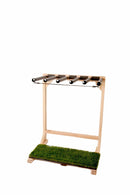 Grassy Surf Rack shown without surfboards detailing the locking bungie protection system for surfboards.