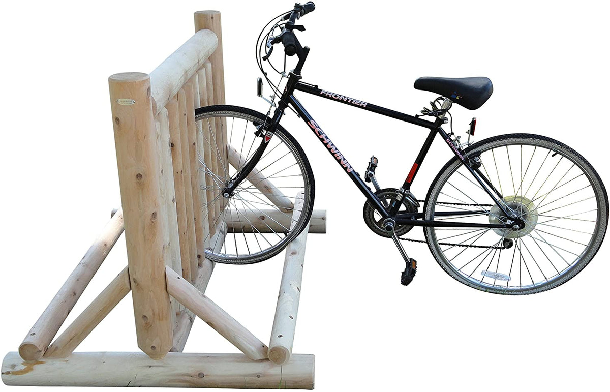stationary bicycle rack Log Bike Rack
