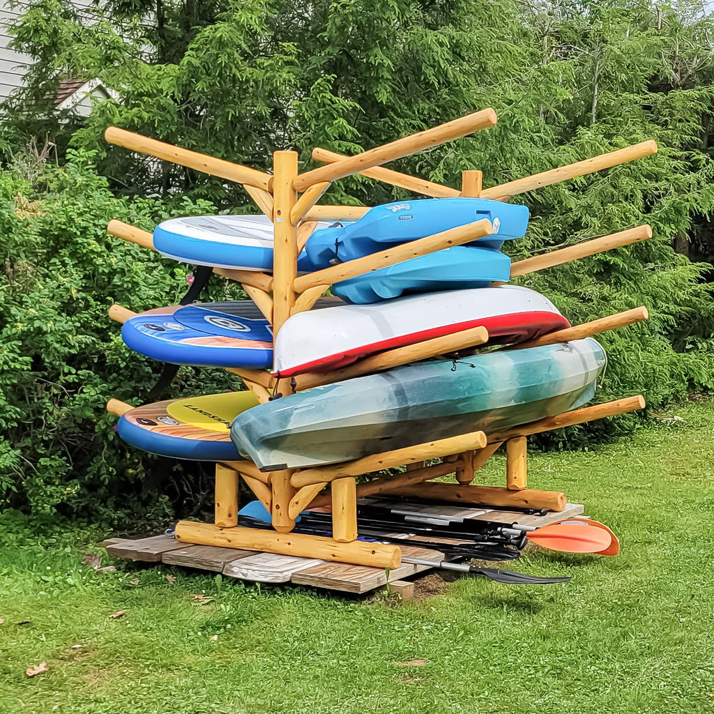 8 Boat Kayak & Canoe Outdoor Log Storage Rack