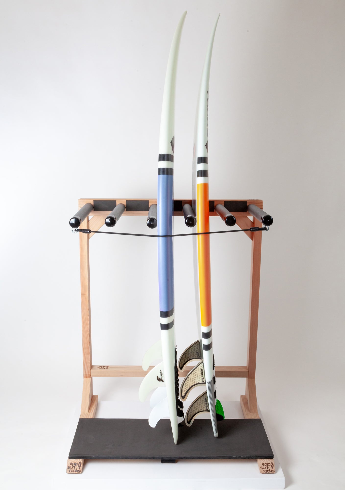 Foamy Wood Surfboard Rack: Free-Standing & Holds 5-7 Boards