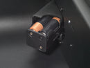 Boostedsafe battery door closeup showing how the safe is powered on.  The safe comes included with 4 AA Duracell Batteries. 