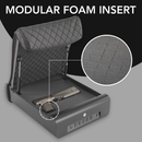 Modular foam insert shown included in the Boosted safe with detailed view of texture 