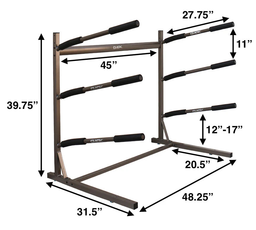 Freestanding 3-Board SUP & Surfboard Rack – Rugged Steel Stand
