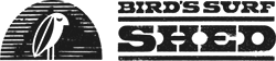 Black Birds Surf Shed logo shown over a white background.