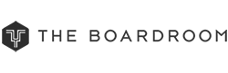 Black The Boardroom logo shown over a white background.