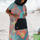 Kids Changing Poncho: Palms Coral
