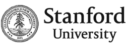 Black Stanford University logo shown over a white logo