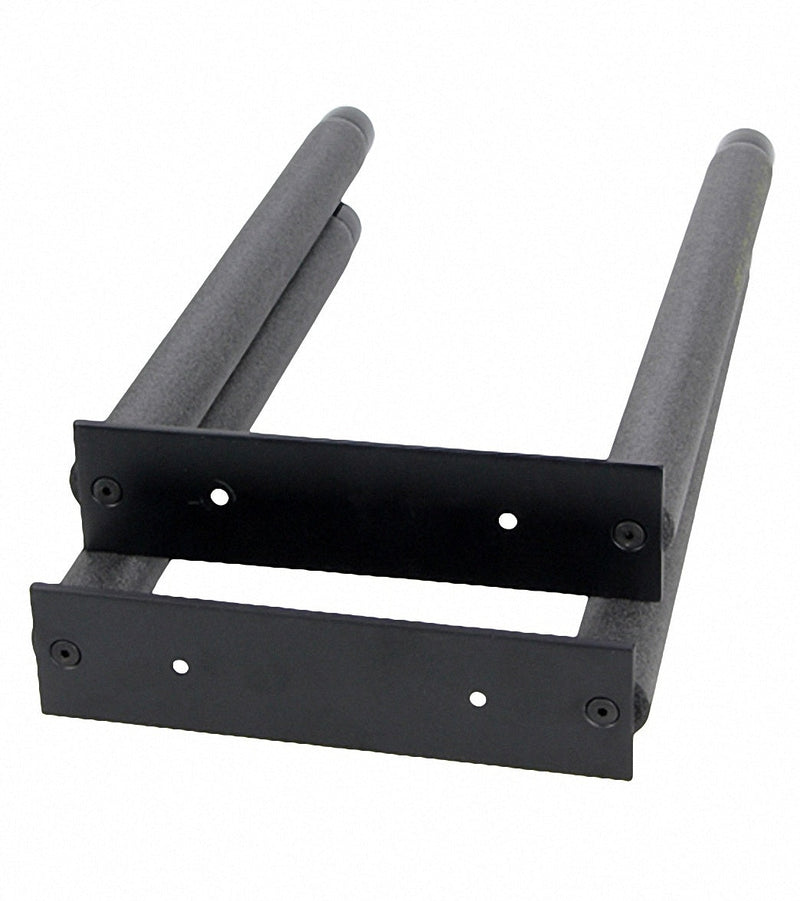 Two level Berghwing Wall Rack made of Black Metal.  The image is on a white background.  There is padding on each level to protect the flyers. 
