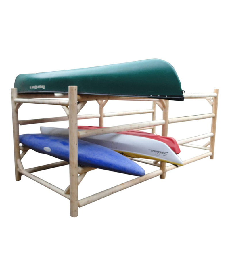 Inside Canoe Storage Rack 24 Kayak, Canoe, & SUP Freestanding Log Storage Rack