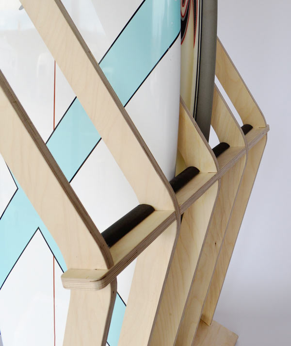 no.63　木製サ－フボ－ドラック Wood Freestanding Surfboard Rack | Holds 3-6 Boards