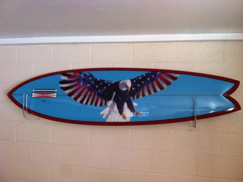 Clear Surfboard or SUP Wall Rack | Flat | Trophy Style