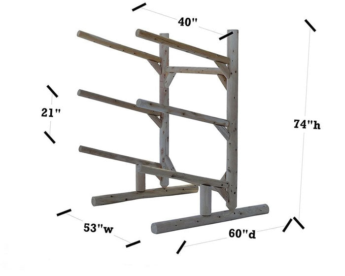 Crew Boat Rack Dimensions High Quality Kayak, SUP & Canoe Log Rack | Fits 2 or 3 Boats