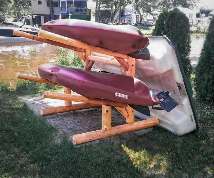 Log Canoe Rig High Quality Kayak, SUP & Canoe Log Rack | Fits 2 or 3 Boats
