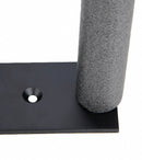 Berghwing Storage rack close up shot on a white background.  This shoes the black powder coated aluminum back plate and protective foam padding.